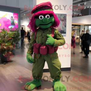 Magenta groene baret...