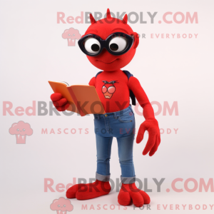 Röd Spider-maskotdraktfigur...