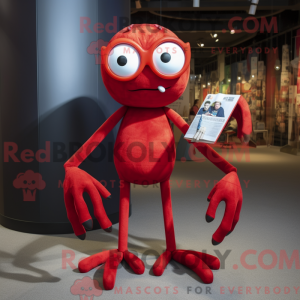Röd Spider-maskotdraktfigur...