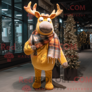 Gold Reindeer mascot...