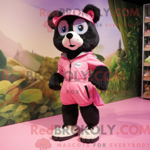 Pink brillebjørn maskot...