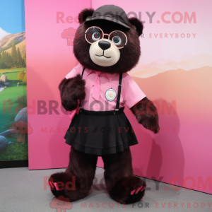 Pink Spectacled Bear mascot...