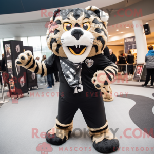 Sort sabeltand tiger maskot...