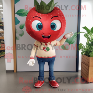 Beige jordbær maskot...