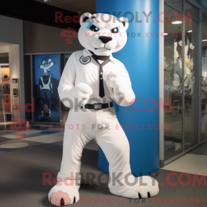 White Panther maskot kostym...