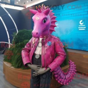 Magenta Sea Horse mascot...