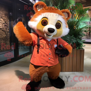 Orange rød Panda maskot...