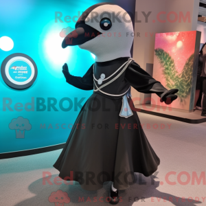 Svart delfinmaskotkostyme...