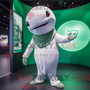 Mascotte de béluga vert...