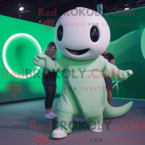 Mascotte de béluga vert...