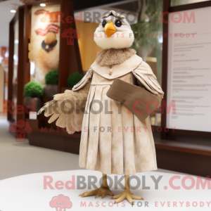 Beige Quail mascot costume...