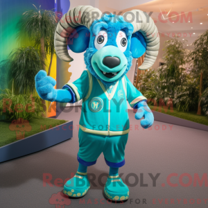 Turkis Ram-maskotdraktfigur...