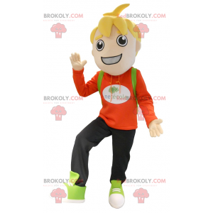 Mascota de niño pequeño colegial rubio - Redbrokoly.com