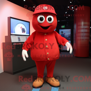 Rode Aglet-mascottekostuum...