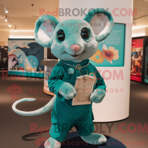 Blågrøn Dormouse maskot...