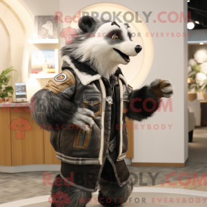 Gray Badger mascot costume...