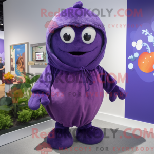 Paars pruim mascottekostuum...
