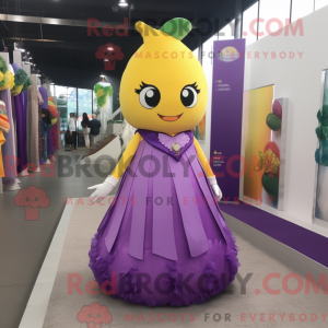 Purple Lemon mascot costume...