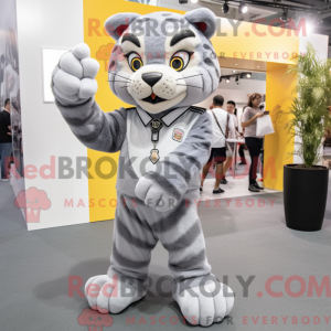Grå tiger maskot kostyme...