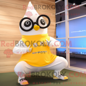 Crème meeuw mascottekostuum...