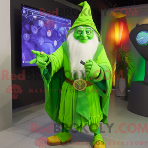 Lime Green Wizard máscara...