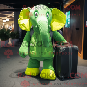 Lime Green Elephant maskot...