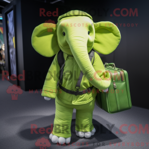 Lime Green Elephant maskot...