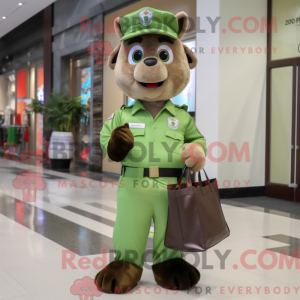 Olive Police Officer mascot...