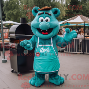Teal Bbq Ribs mascot...