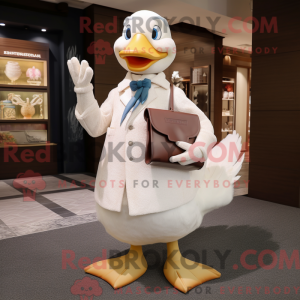 Cream Swan maskotdraktfigur...