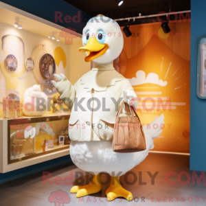 Cream Swan maskotdraktfigur...