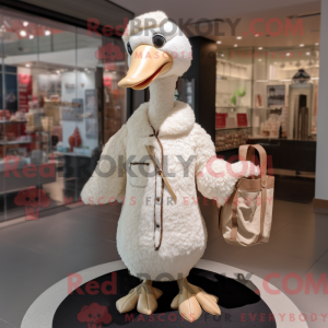 Cream Swan maskotdraktfigur...