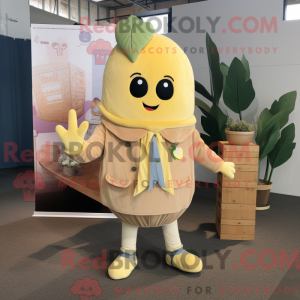 Tan Lemon mascotte kostuum...