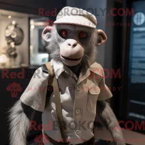 Sølv bavian maskot kostume...