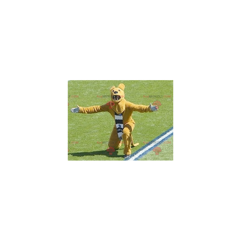 Roaring yellow bear mascot - Redbrokoly.com