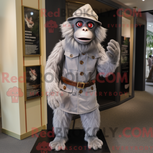 Sølv bavian maskot kostume...