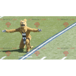 Roaring yellow bear mascot - Redbrokoly.com