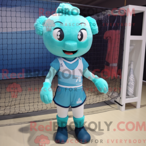 Cyan Volleyball Net maskot...