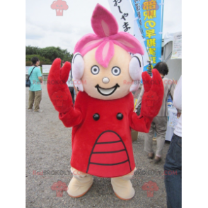 Mascot girl dressed in lobster costume - Redbrokoly.com