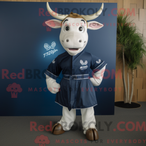 Navy Zebu-maskotdraktfigur...