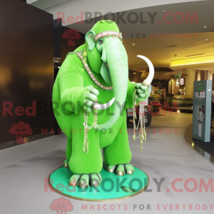 Lime Green Mammoth mascot...