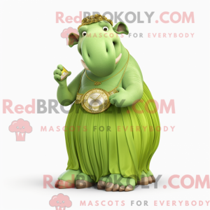 Lime Green Mammoth mascot...