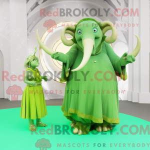 Lime Green Mammoth mascot...
