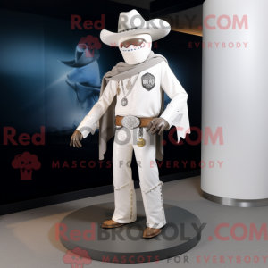 Hvid Cowboy maskot kostume...