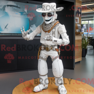 Hvid Cowboy maskot kostume...