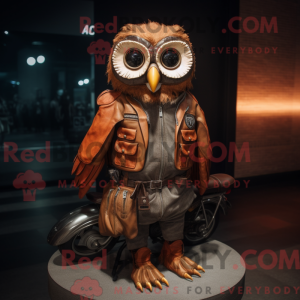 Rust Owl maskot draktfigur...