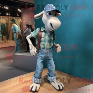 Teal Boer Goat Maskottchen...