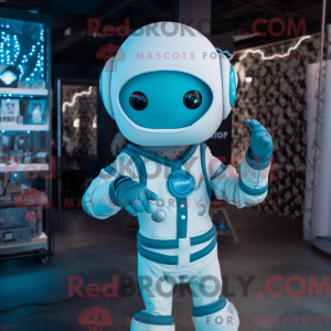 Cyan Astronaut Maskottchen...
