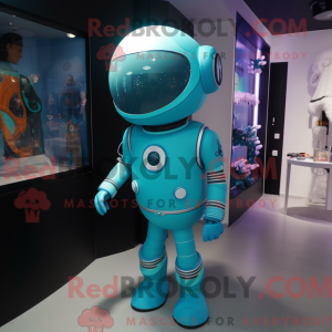 Cyan Astronaut Maskottchen...