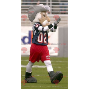 Mascot anciano barbudo en traje azul - Redbrokoly.com